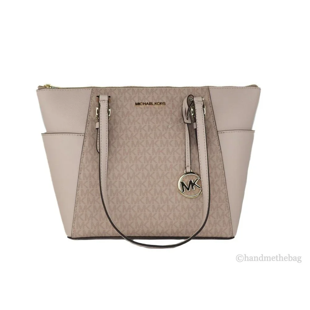 NWT Michael Kors Charlotte Ballet Signature PVC Large Top Zip Tote Shoulder Bag - Picture 4 of 9